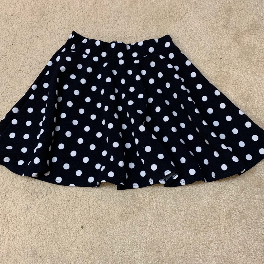 Navy skirt with white polka dots